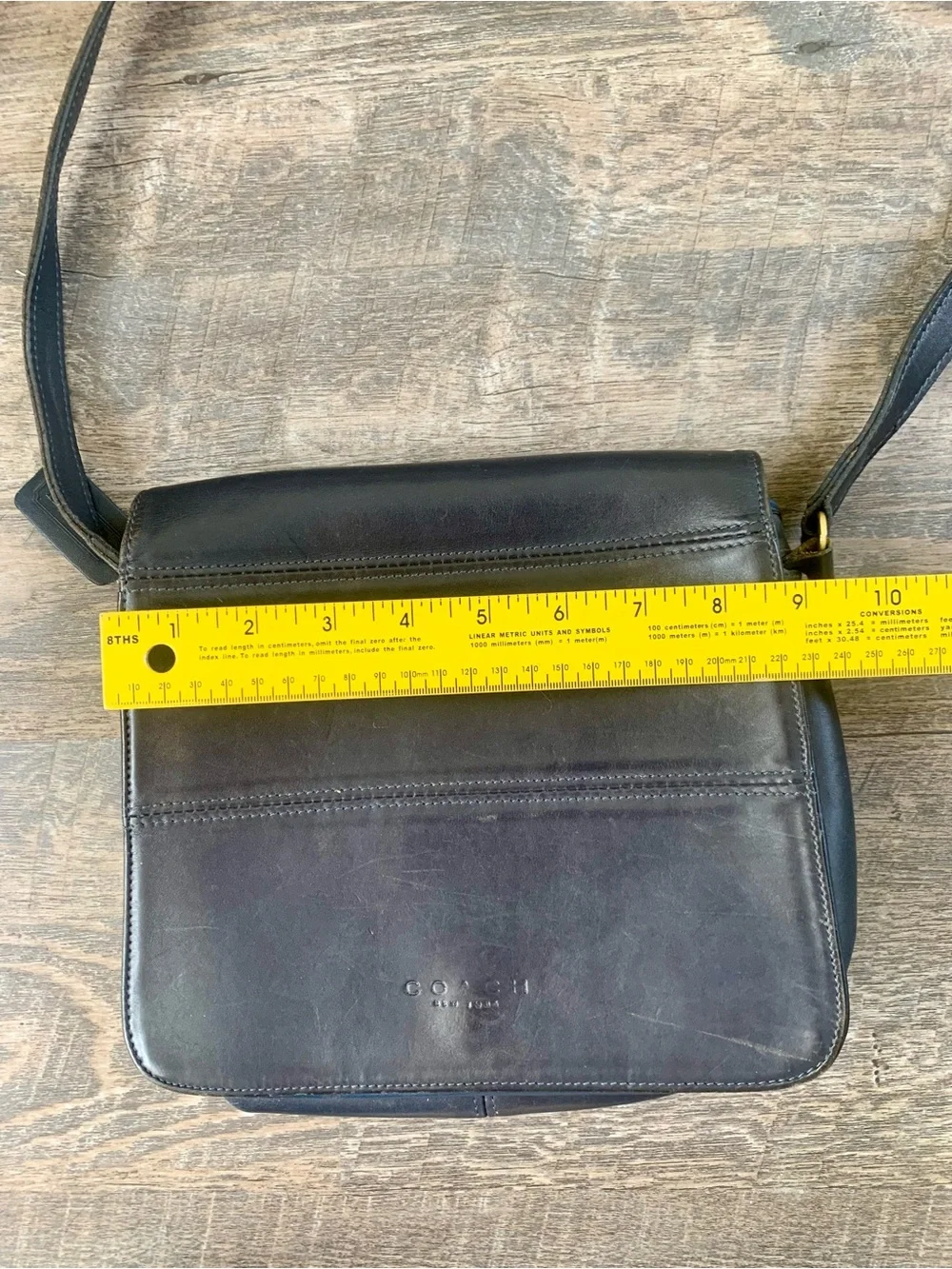 Vintage Coach Navy Leather Crossbody -Messenger Bag